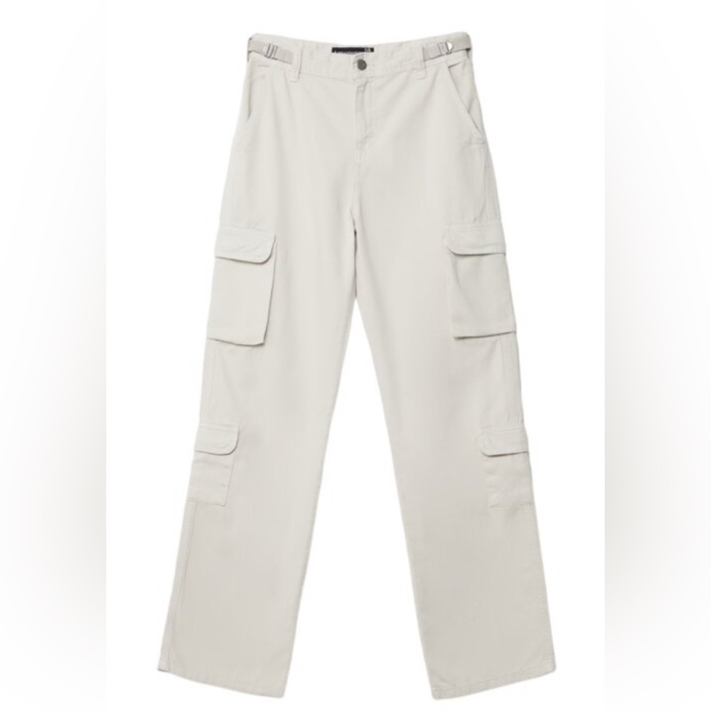 Stradivarius Cream Straight Leg Jeans